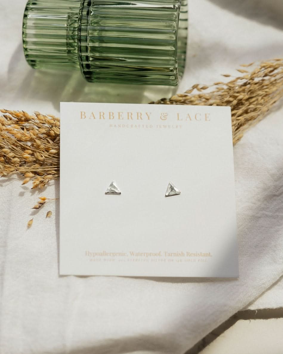 Triangle Stud Earrings - Barberry & Lace
