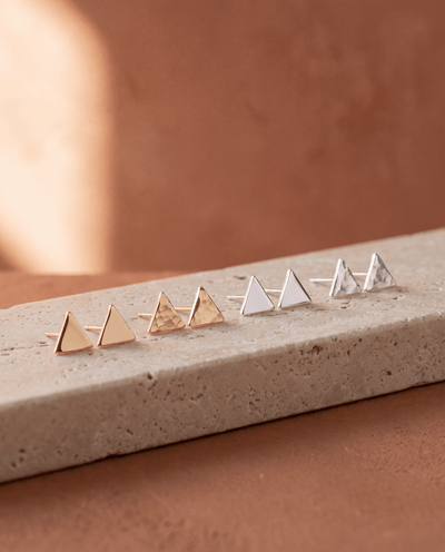 Triangle Stud Earrings - Barberry & Lace