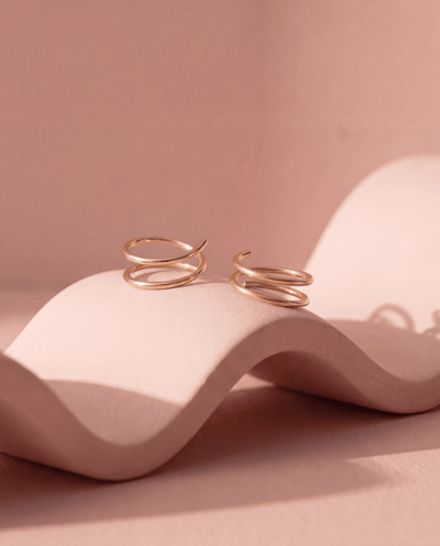 Twist-In Double Huggie Hoop Earrings - Barberry & Lace