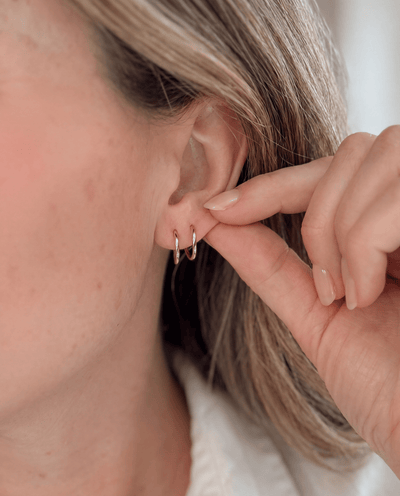 Twist-In Double Huggie Hoop Earrings - Barberry & Lace