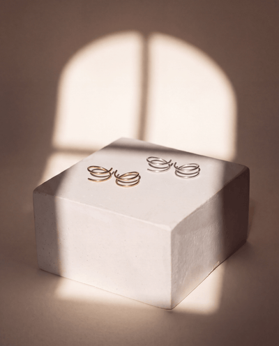 Twist-In Double Huggie Hoop Earrings - Barberry & Lace