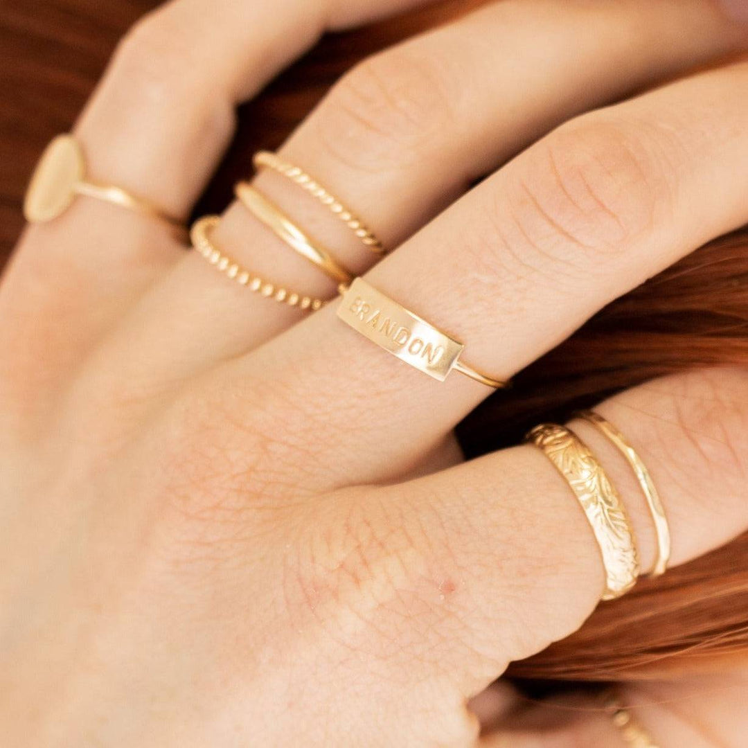 Personalized Bar Ring