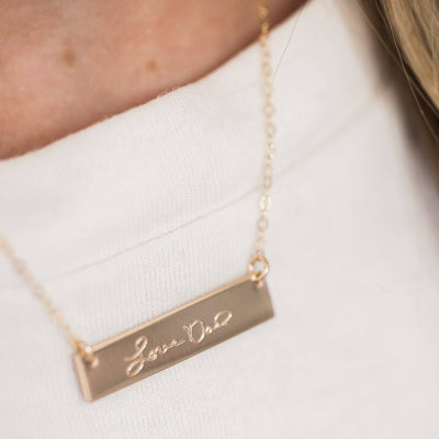 Handwritten Bar Necklace