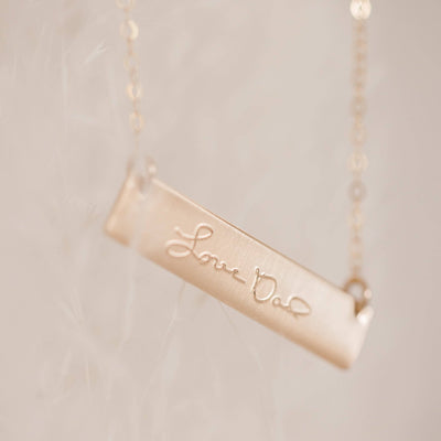 Handwritten Bar Necklace