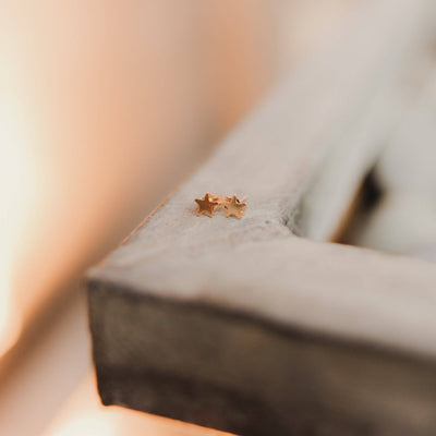 Tiny Star Stud Earrings - Barberry + Lace