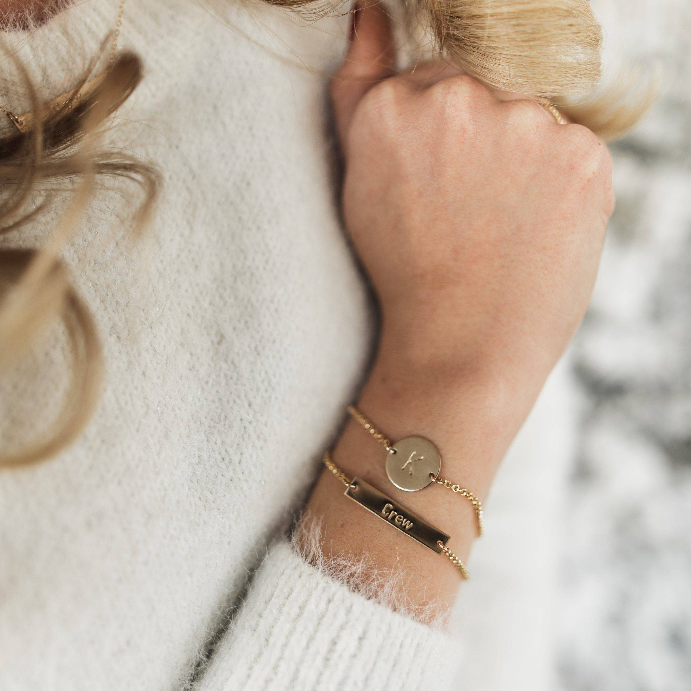 Personalized Bar Bracelet - Barberry + Lace