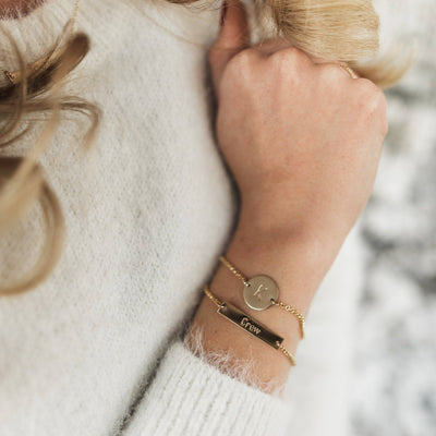 Personalized Bar Bracelet - Barberry + Lace