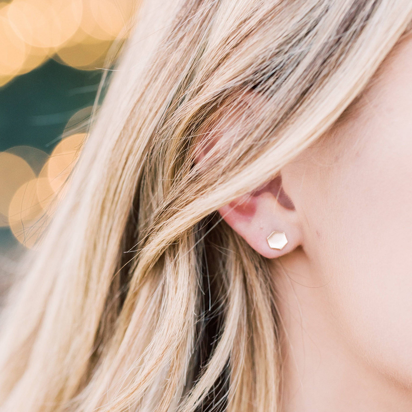 Hexagon Stud Earrings
