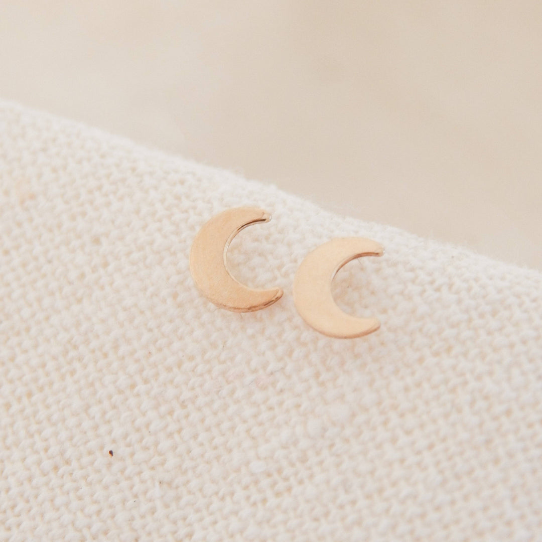 Crescent Moon Stud Earrings