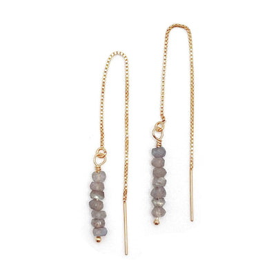 Labradorite Threaded Earrings - Barberry & Lace
