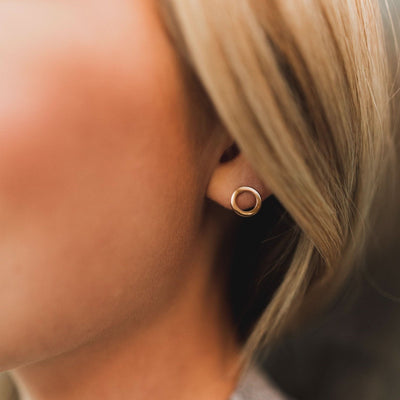 Open Circle Stud Earrings - Barberry & Lace