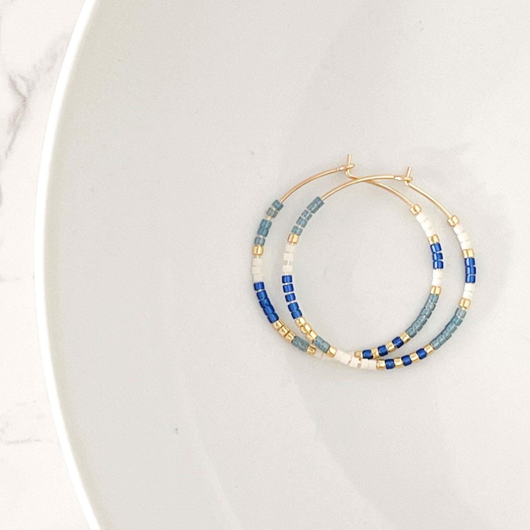 Summer Edition - Beaded Hoop Earrings - Barberry & Lace