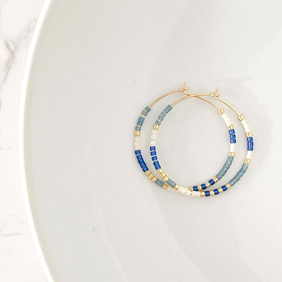 Summer Edition - Beaded Hoop Earrings - Barberry & Lace