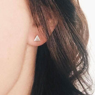 Triangle Stud Earrings - Barberry & Lace